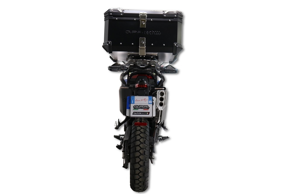 GPR TECH COMPATABILE CON Zontes 703 F 2025/2026 GPR TECH BAULETTO TOP CASE ALPI-TECH 55 LT COLORE NERO CON PIASTRA SPECIFICA 